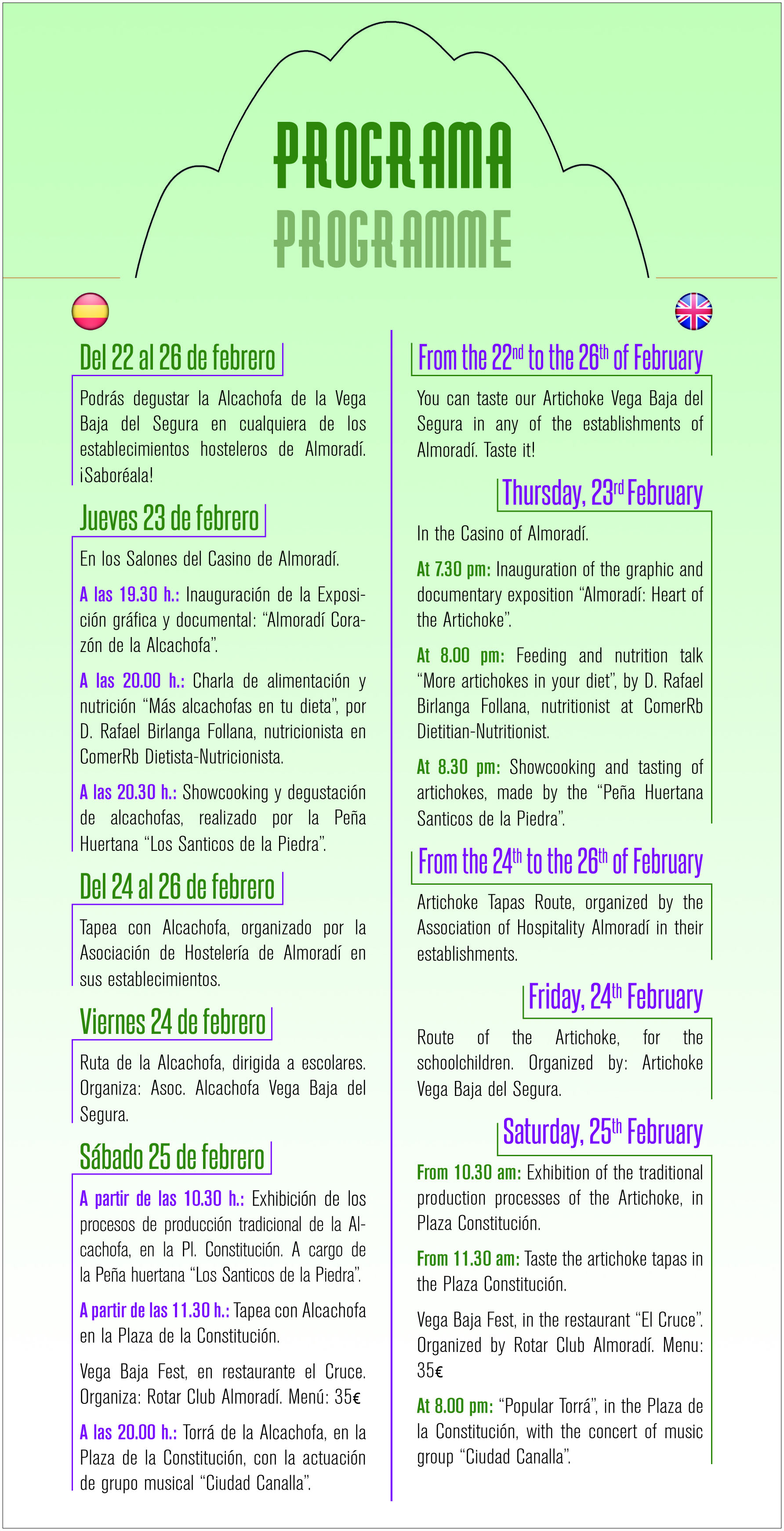 PROGRAMA SEMANA ALCACHOFA.indd